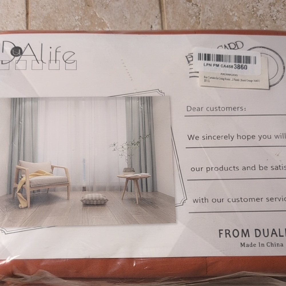 Dualife Curtain Set in Orange